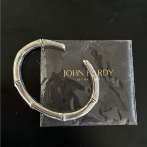 JOHN HARDY Bamboo Sterling Silver Bracelet Bangle 2 Bamnoos Donated 7 1/4”